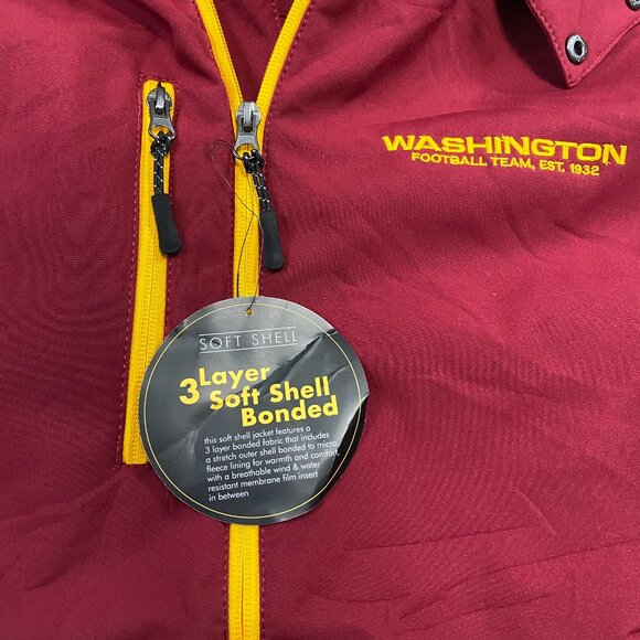 NWT Washington Football Team NFL Team Apparel 3 Layer Soft Shell Jacket XL - Picture 3 of 13